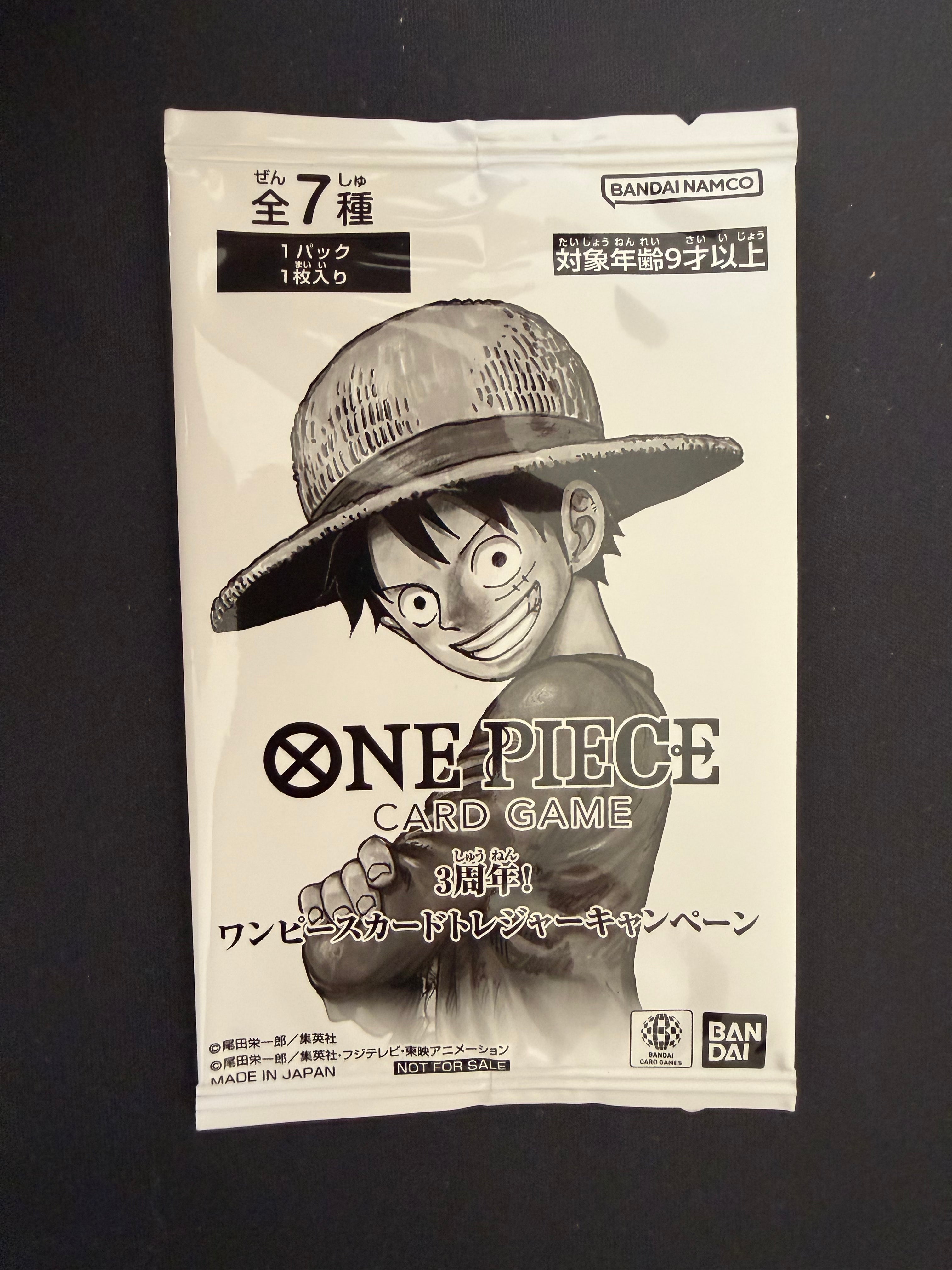 ONE PIECE Card Game – 3rd Anniversary Treasure Campaign Pack – Promo Giapponese Sigillato